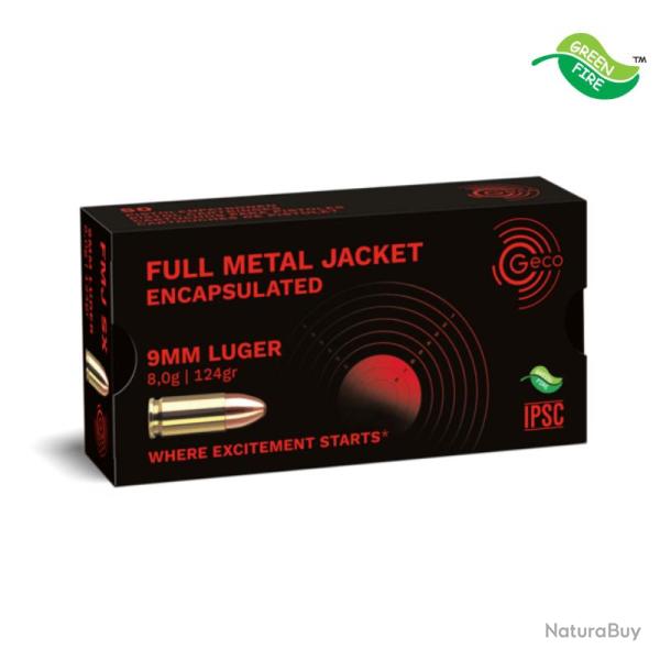 BOITE DE 9X19 124GR ENCAPSULATED FMJ X50 - GECO