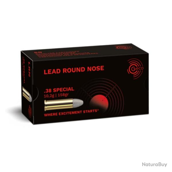 BOITE DE .38 SPECIAL 158GR LEAD ROUND NOSE - GECO
