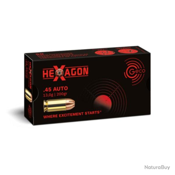 BOITE DE .45ACP 200GR HEXAGON X50 - GECO