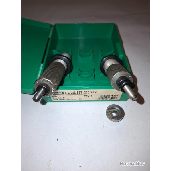 Jeu de 2 outils RCBS Full Length .270 Win / .270 Winchester (Part # 13501) + Shell Holder #03