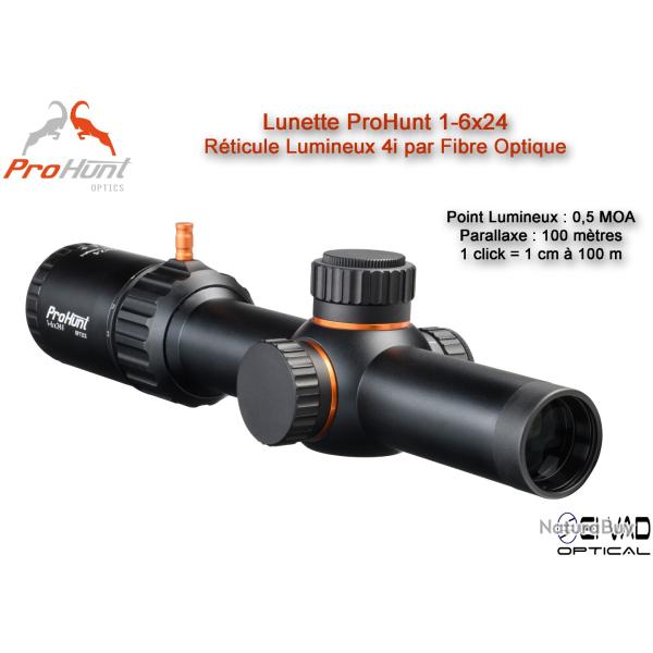 Lunette de Battue ProHunt 1-6x24 IF - R�ticule Lumineux 4i par Fibre Optique