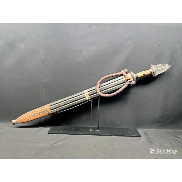 LONGUE EPEE AFRICAINE ETHNIE TOUBOU / TEDA, GRAND TAILLE DE 75 CM, POIGNARD, COUTEAU