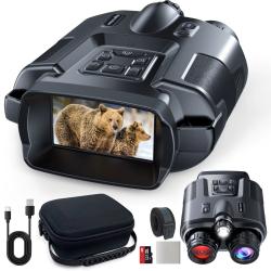 Jumelles de Nuit 4K Haute D&eacute;finition - Zoom 8X - &Eacute;cran 3 Pouces + Lumi&egrave;re Tactique