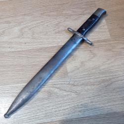 Rare poignard r&eacute;alis&eacute; avec une ba&iuml;onnette 98k arm&eacute;e Fran&ccedil;aise en Indochine