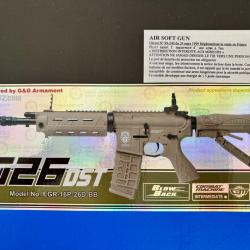 G&G Armement GR4 G26 DST fusil d'assaut d'airsoft de type M4/CQB - AEG - d&eacute;sert Tan Edition Limit&eacute;e