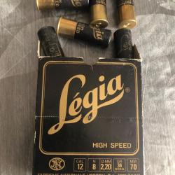 LIVRAISON OFFERTE  1 bo&icirc;te de 10 cartouches cal 12/70  Legia high speed plombs 8 nickel&eacute;
