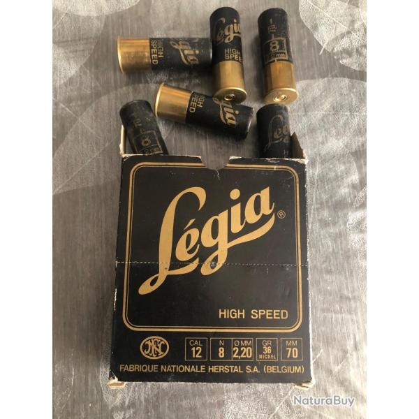 LIVRAISON OFFERTE  1 bo�te de 10 cartouches cal 12/70  Legia high speed plombs 8 nickel�