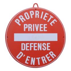 Panneau plastique 'Propri&eacute;t&eacute; priv&eacute;e'