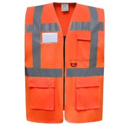 Gilet HV orange avec poches M