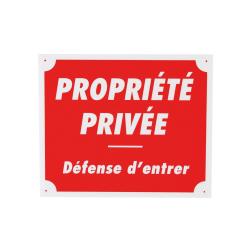 Panneau 'Propri&eacute;t&eacute; priv&eacute;'