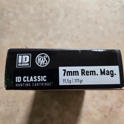 Balles calibre 7mm RM  boite de 20 balles RWS ogive ID CLASSIC 11,5g / 177 gr