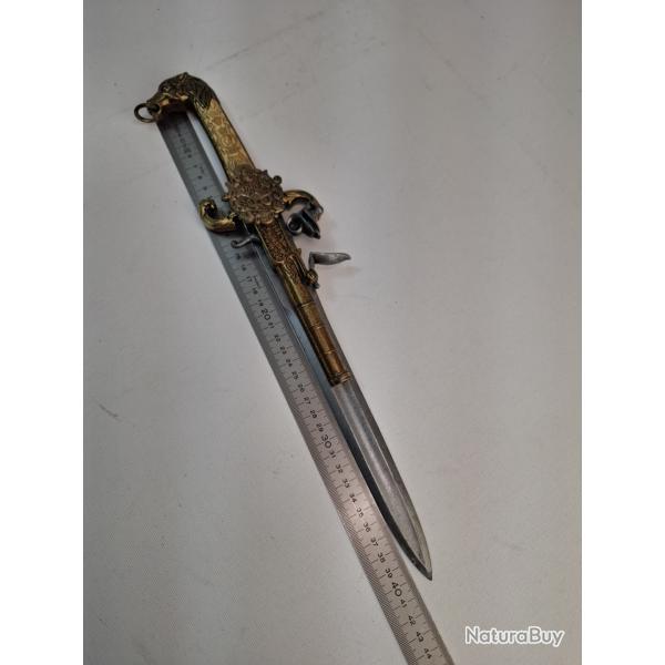 Reproduction / r�plique pistolet-dague Ketland � silex - de d�coration - milieu XX�me si�cle