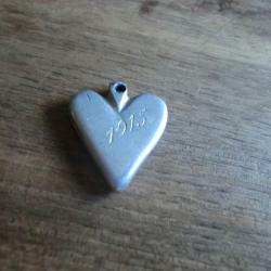 souvenir de tranch&eacute;e pendentif coeur  alu 1915