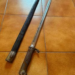 Baillonette allemande pour Mauser avec son fourreau