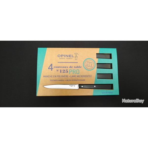 Opinel N�125 Pro - Coffret 4 Couteaux de Table - Lame Microdent�e - R�f. 24375