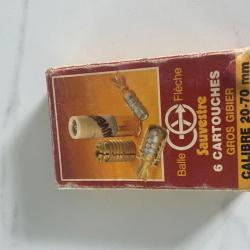 une boite de six balles fl&egrave;ches SAUVESTRE calibre 20/70 &eacute;tat neuves