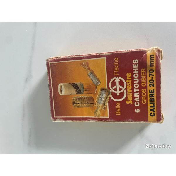 une boite de six balles fl�ches SAUVESTRE calibre 20/70 �tat neuves