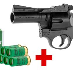 Pack Revolver Gomm-Cogne SAPL GC27 Luxe Noir + 1 Boite 12/50 Chevrotine SAPL x 5 Cartouches
