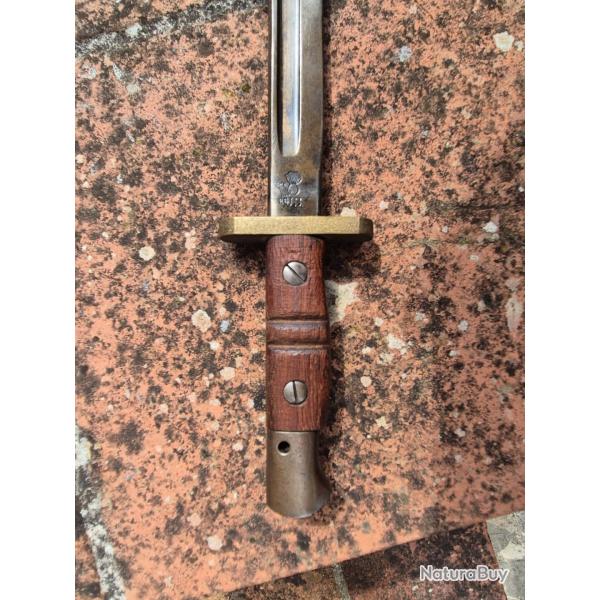 Superbe dague /Couteau de camp reconversion artisanale sur base Ba�onnette US M1917 remington ww1