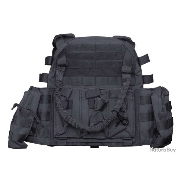 Veste tactique TACTICAL OPS Operator 500D Nylon Noir MOLLE avec poches