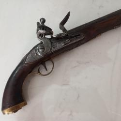 Pistolet britannique &agrave; silex, d'&eacute;poque napol&eacute;onienne