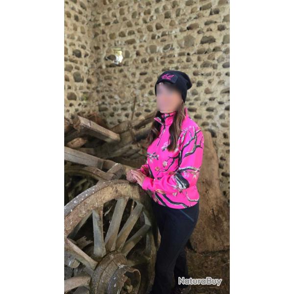 SWEAT ROSE FLUO CAMOUFLAGE L&L WE SHARE