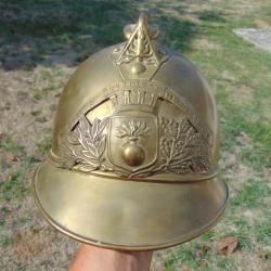CASQUE DE SAPEUR POMPIER Mod&egrave;le 1895 VILLE DE LE PONT SUR VANNE YONNE 89