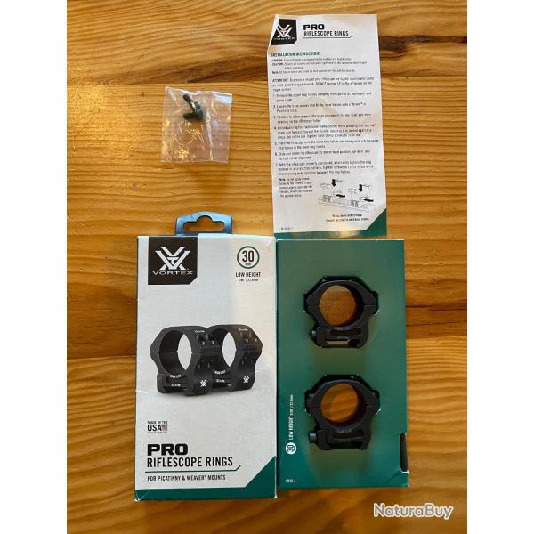 Colliers pour lunette Vortex Pro Series 30 mm - Bas - Weaver - Diam�tre 30mm