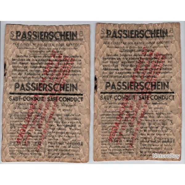 Authentique tract sauf-conduit alli� de r�dition de la Seconde Guerre mondiale ou  Safe Conduct Pass
