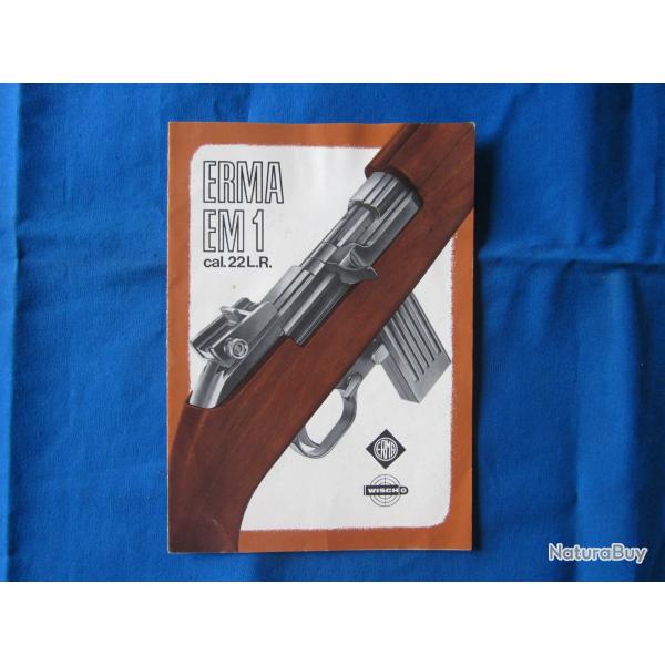 Notice papier d'origine - ERMA EM1 - USM1 22lr