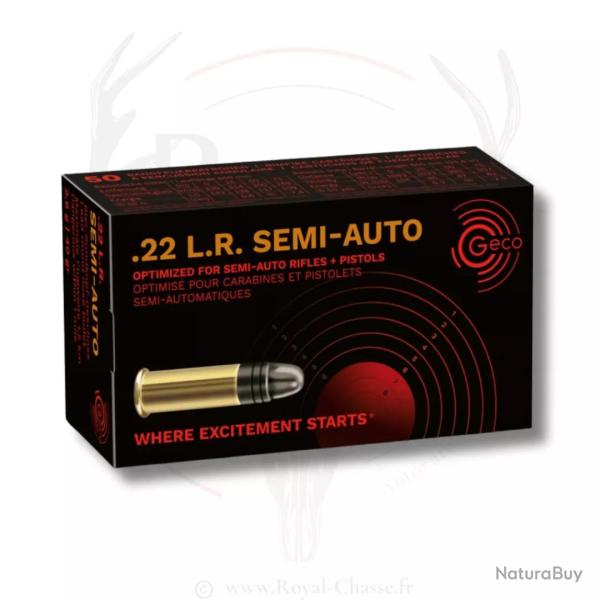 50 balles Semi-Auto Cal.22Lr 40Grs GECO