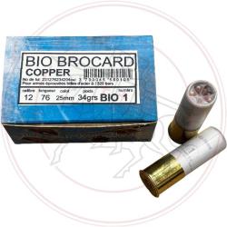 CARTOUCHES JOCKER BIO BROCARD COPPER (CUIVRE) HP - Cal: 12/76 - 34g - N&deg;1 - BOITE DE 10