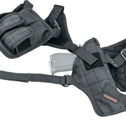 Holster &Eacute;paule Ambidextre avec R&eacute;tention Sangle et 2 Porte-Chargeurs pour Grand Pistolet (GPDA 9) Um
