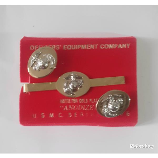 US256214a Ensemble pince � cravate & bouton manchette USMC