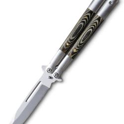 Couteau Papillon Balisong Inox et Bois