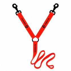Laisse Accouples Orange pour 2 Chiens 1,50 m Somlys