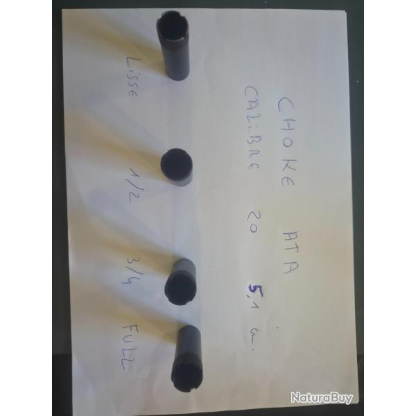4 Chokes ATA Calibre 20  (Lisse, 1/2, 3/4 et full)