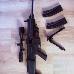 Carabine semi-automatique ISSC MK22 Standard - 22 LR / Noir + Lunette + Tr&eacute;pied + R&eacute;cup&eacute;rateur