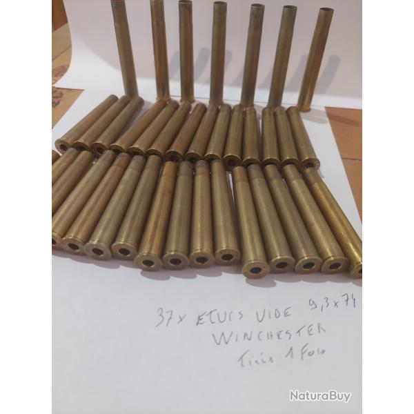 37 etuis vides winchester tires 1 fois winchester en 9,3x74