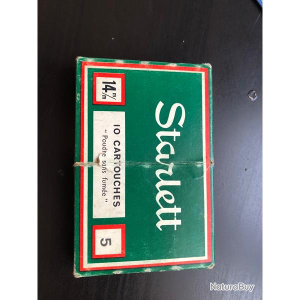 Ancienne bo�te vide de cartouches de chasse 14 mm de la marque STARLETT