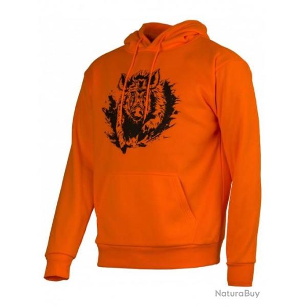 Sweat � capuche TREELAND sanglier Orange L