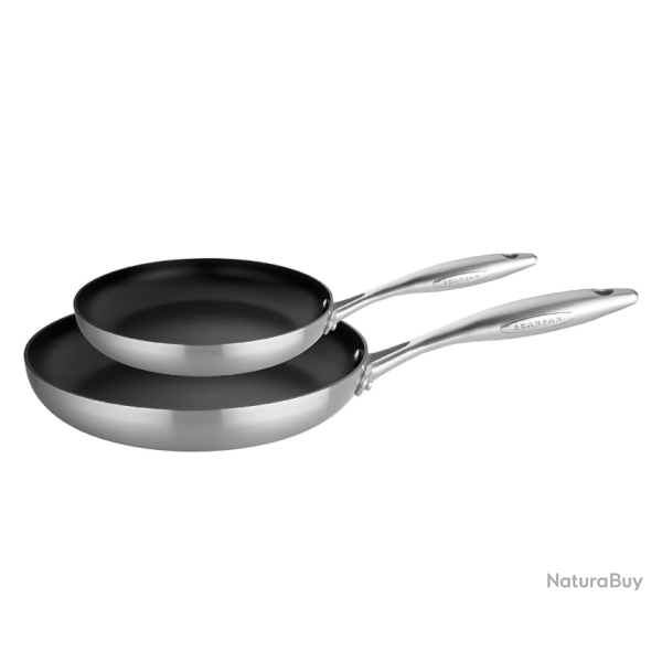 Scanpan CTX - Set 2 Po�les 20 et 26 cm - Antiadh�sif Stratanium - Induction - R�f. 65202600