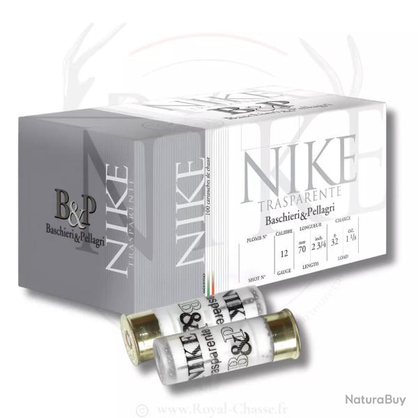100 cartouches NIKE TRASPARENTE Cal.12 32G BJ PB 7,5 B&P