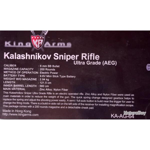 King Arms Kalashnikov Sniper Rifle - Ultra Grade AEG