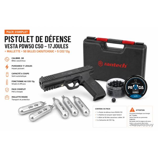 PISTOLET PDW50 C50 PACK COMPLET
