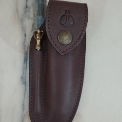ANCIEN ETUI CUIR SOUPLE POUR LAGUIOLE JUSQU'A 13CM FERME JAMAIS UTILISE TBE