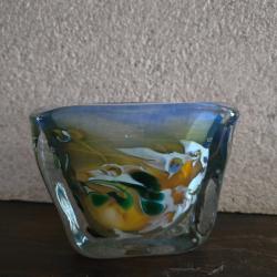 Vase verre souffl&eacute; Jean Michel Gauthier 1998