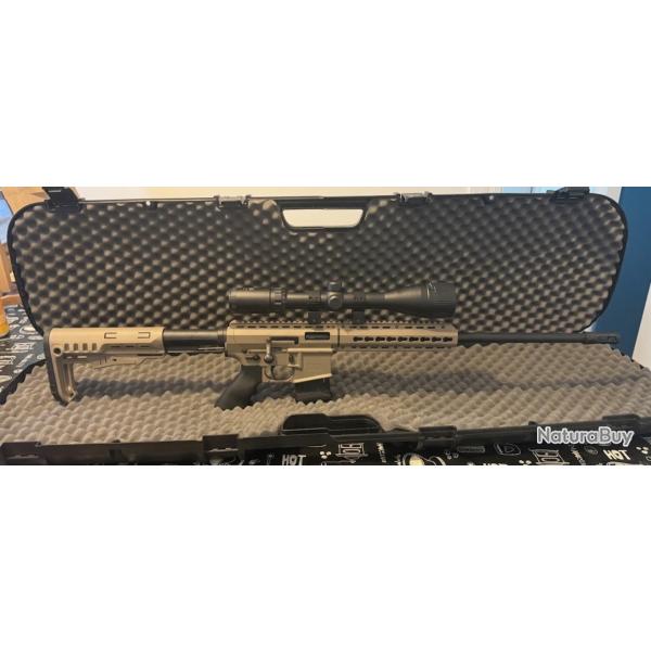 Carabine Pallas BA-15 Tan .22 LR + Lunette Air Force Optics 6-24x50AO + Mallette