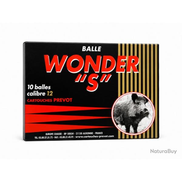 1 Boite de Cartouche � Balles Prevot Calibre 12 Wonder "S" 28gr