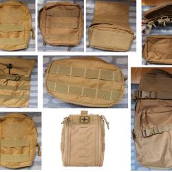 Gros lot de poches neuves Couleur TAN airsoft
